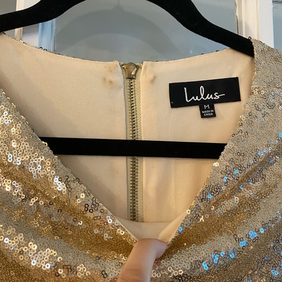LULU’S - Gold Sequin Mini Dress - Picture 5 of 11